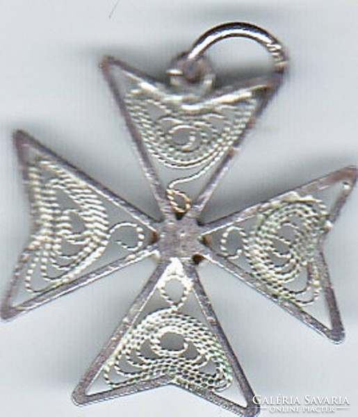 Maltese silver cross pendant
