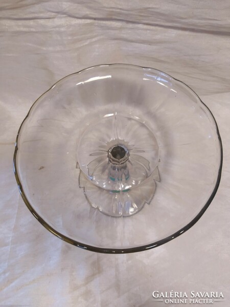 Antique glass cake serving bowl