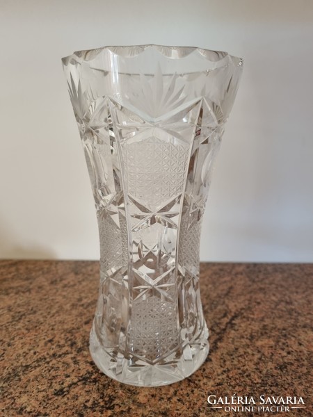 1 wonderful Czech crystal vase, 20 cm high, flawless