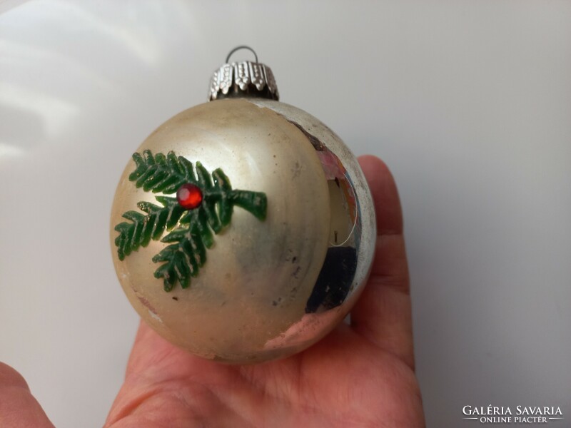 Old applied pine branch Christmas tree decoration - west germany