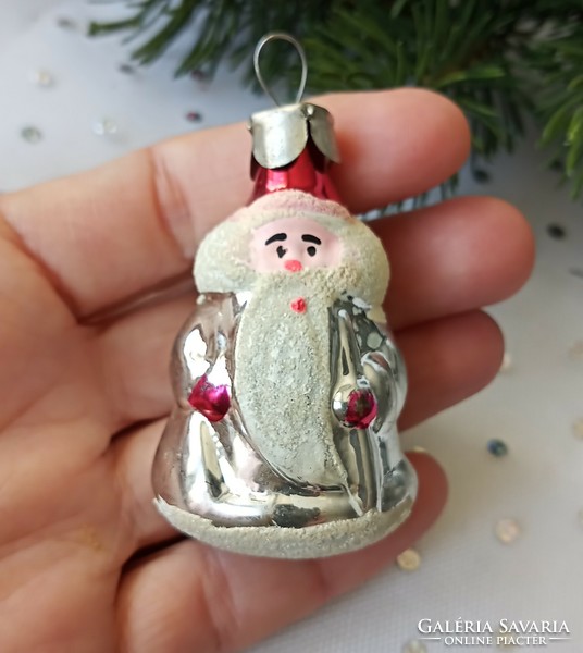 Old glass small Santa Christmas tree ornament 5.5cm