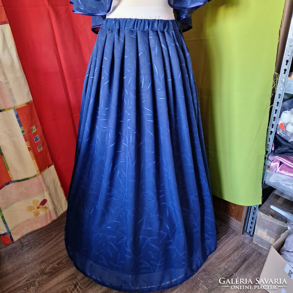 Wedding asz45c - embroidered long navy blue muslin skirt