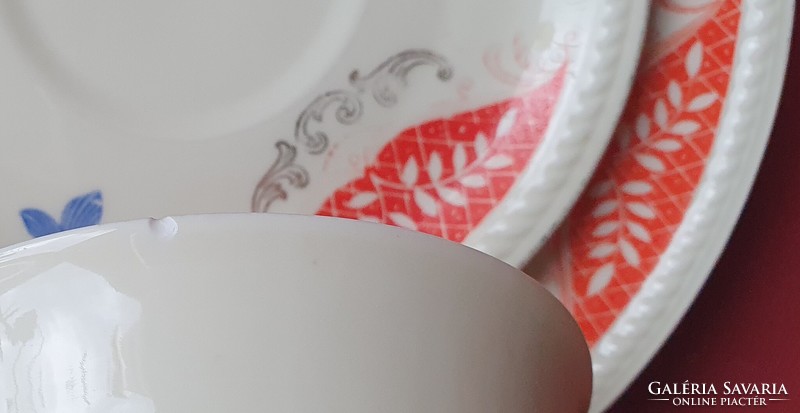 Schwarzenhammer Bavarian German porcelain breakfast set coffee tea cup saucer small plate flower