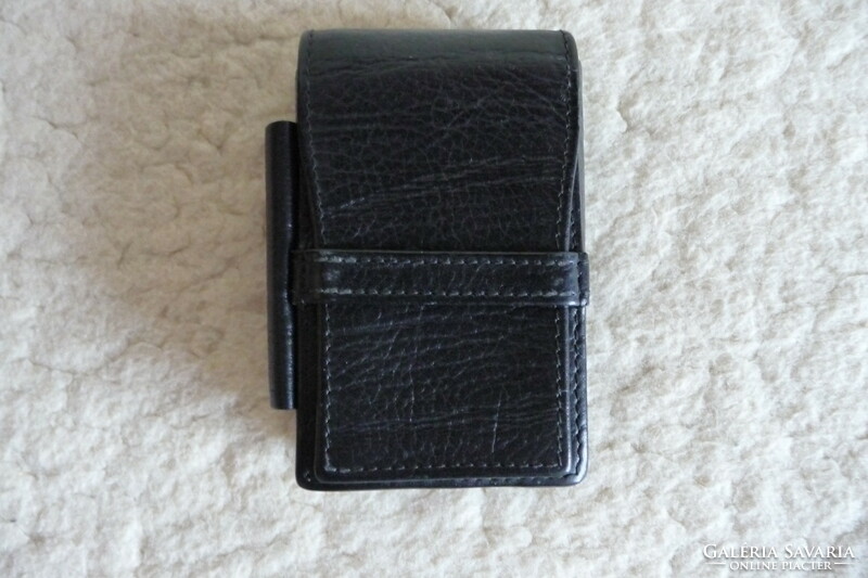 Leather cigarette holder + lighter holder (never used, 70s)