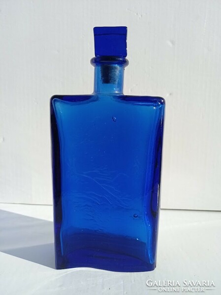 Cobalt blue bottle with glass stopper