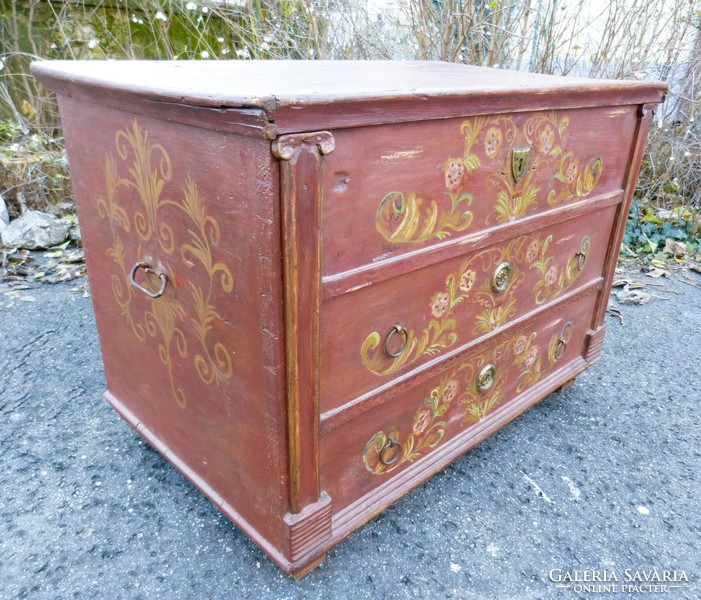 Antique folk painted chest.