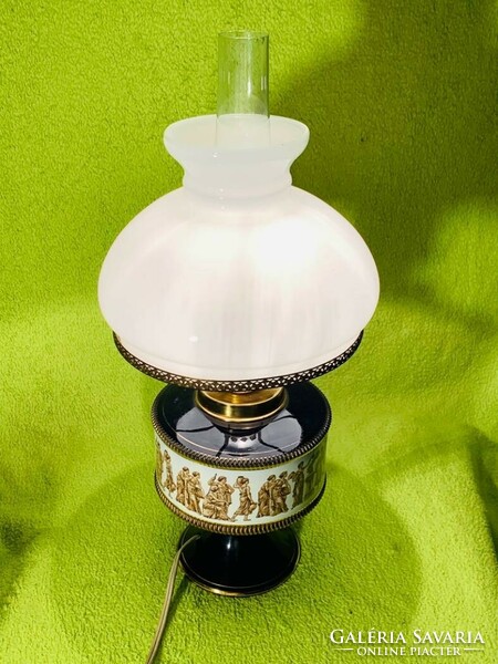 Antique Florentine table lamp with accessories similar to kerosene lamps