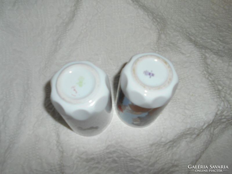 2 Zsolnay snow white fairy tale patterned porcelain cups