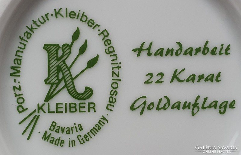 Kleiber Bavaria német porcelán 22 karátos arany rövid kávés szett csésze csészealj eszpresszó mokkás