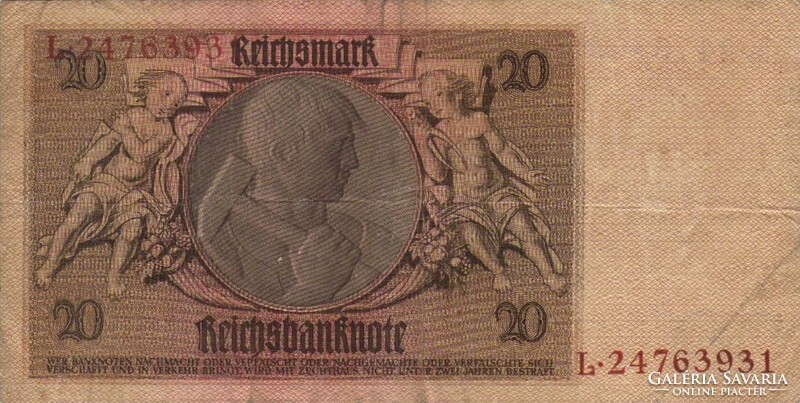 20 Reichsmark 1929 Germany watermark werner von siemens 2.