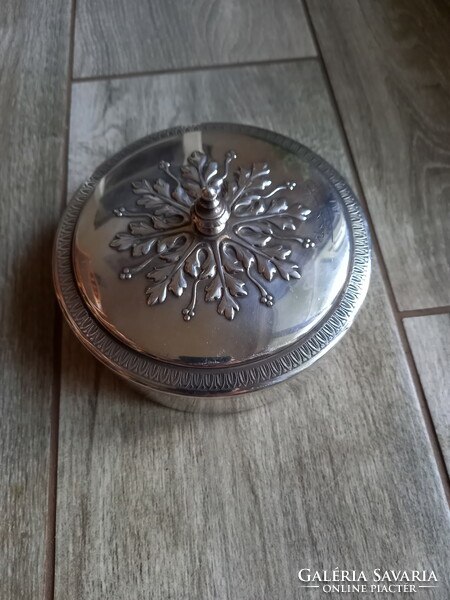 Beautiful old silver-plated jewelry box (6.5x12.7 cm)