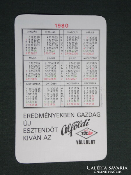 Card calendar, Alföld tüzep building material company, Szeged, 1980, (4)