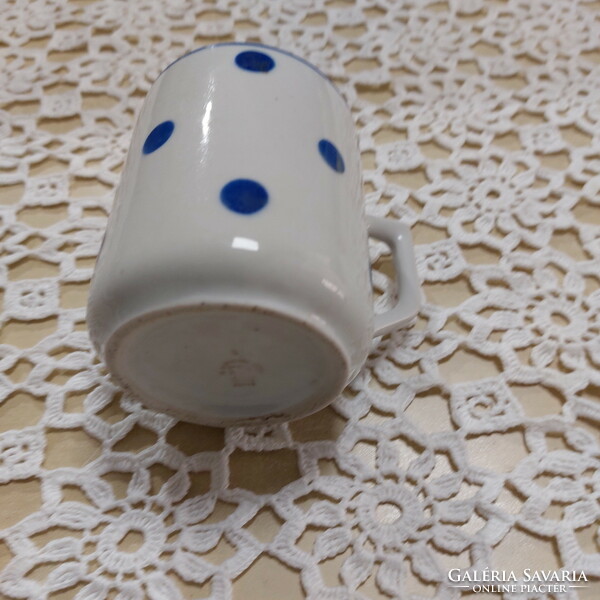 Zsolnay blue polka dot mug, cup