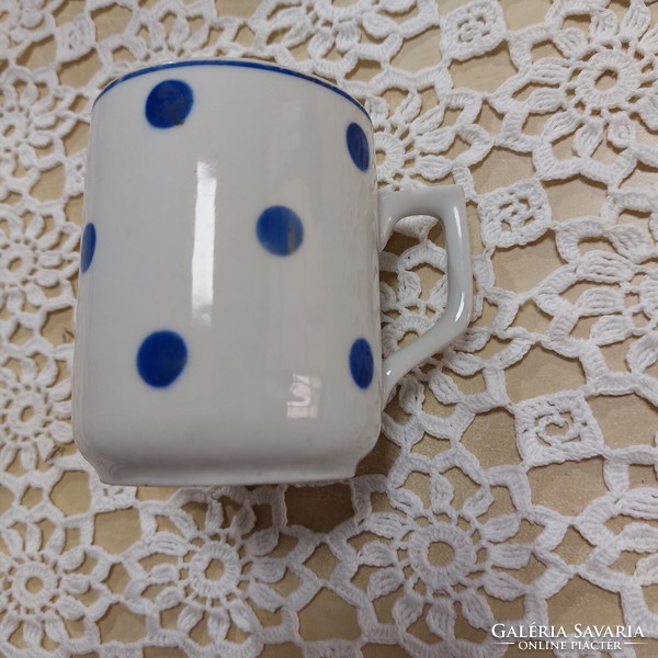 Zsolnay blue polka dot mug, cup