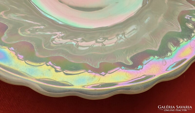 Anchor Hocking amerikai irrizáló gyöngyház hatású amerikai üveg tálka tál tányér kínáló USA