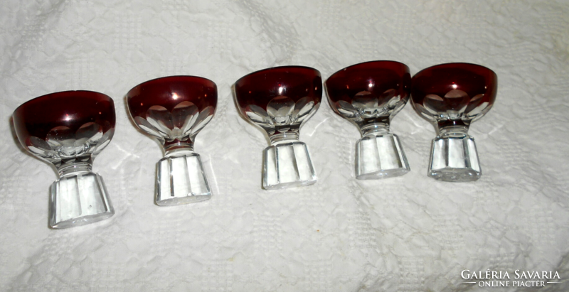 5 Pcs solid-bottomed short drink glasses polished to thick plates