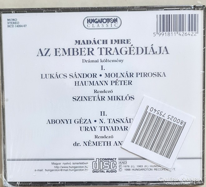 Madách: Az ember tragédiája 4xCD box (Hungaroton HCD Haumann Péter, Lukács Sándor)