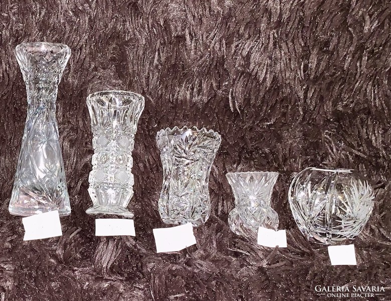 Small crystal vases, violet vases
