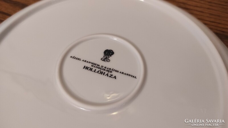 Hibátlan Hollóházi aranyozott Szász Endre porcelán tányér