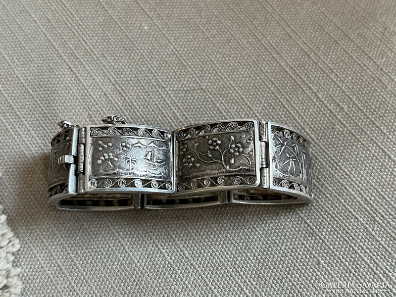 Antique Far Eastern silver bracelet