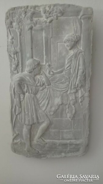 Romantic art deco wall decoration, idyll, large art nouveau style relief with lovers