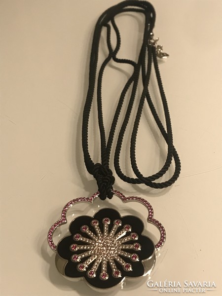 Swarovski necklace in the shape of a flower, with a large pendant, marked