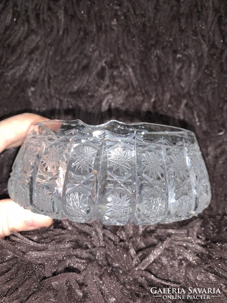 Thick-walled, solid crystal ashtrays with a diameter of 16, 16 and 12.5 cm