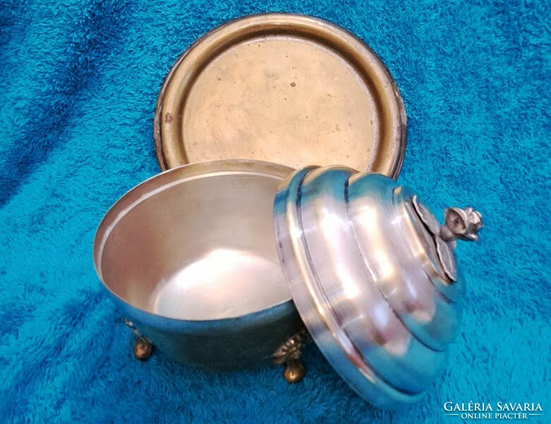 Antique silver-plated sugar tray (m4373)