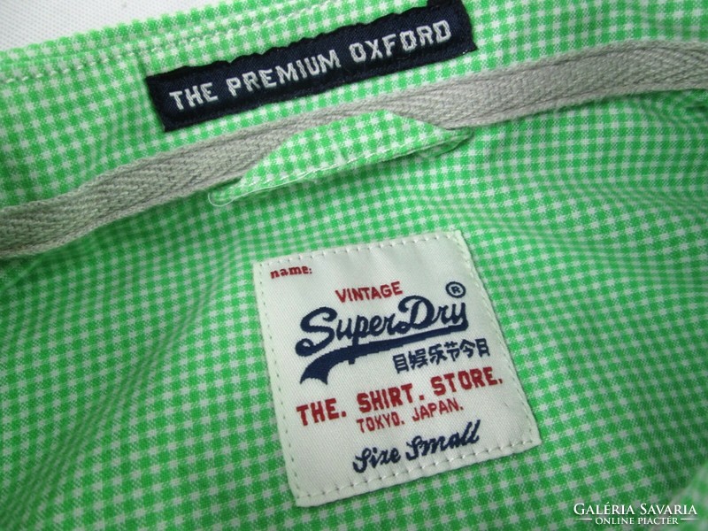 Original superdry (s) sporty elegant small check short sleeve men's shirt