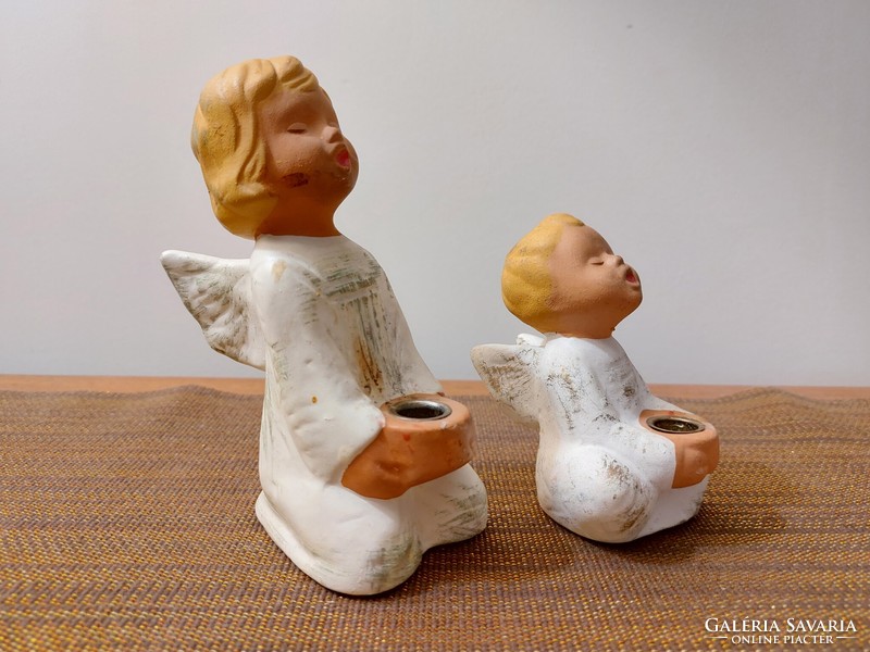 Christmas angels ceramic incense cone holder or mini candle holder 2 pcs