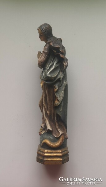 Madonna statue with console, 1800s - carved, painted, late baroque work, Virgin Mary