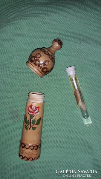 Régi bolgár BULGÁRIA rózsaolaj /parfüm festett égetett dísztartóban a képek szerint 4.