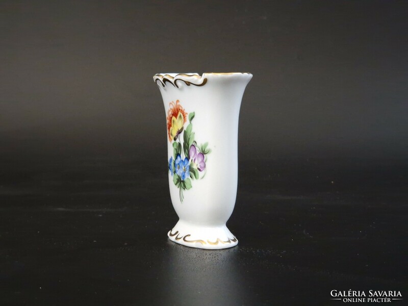 Baroque violet vase with floral pattern from Herend