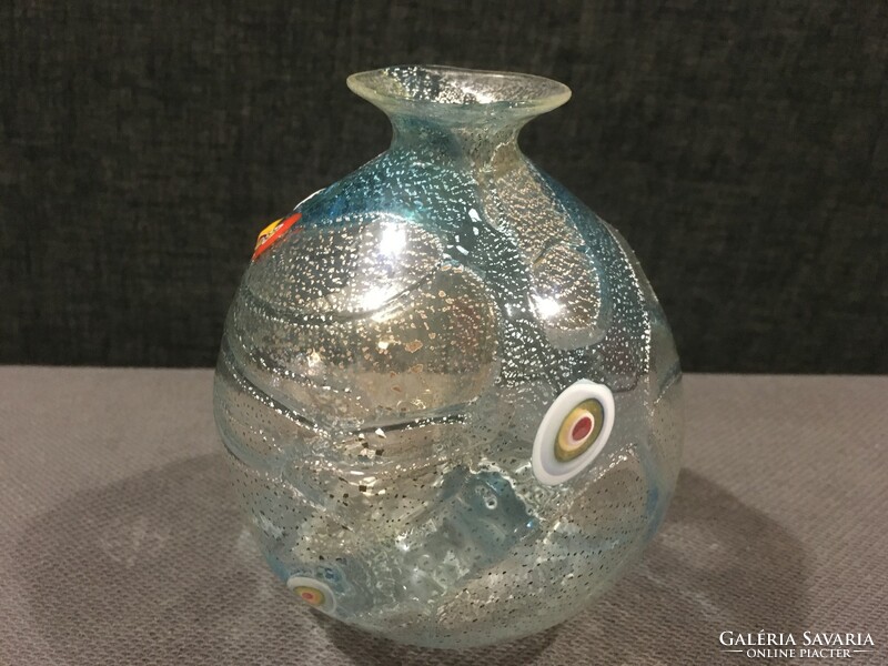 Murano artistic small vase! Flawless!! 12X9 cm!!