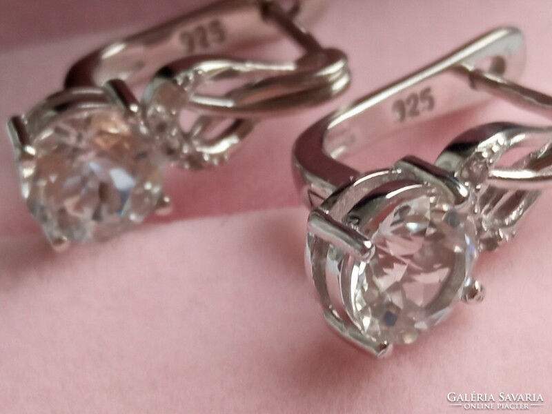White topaz 925 silver earrings