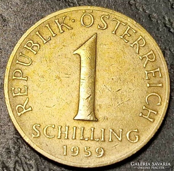 1 schilling, Ausztria, 1959.