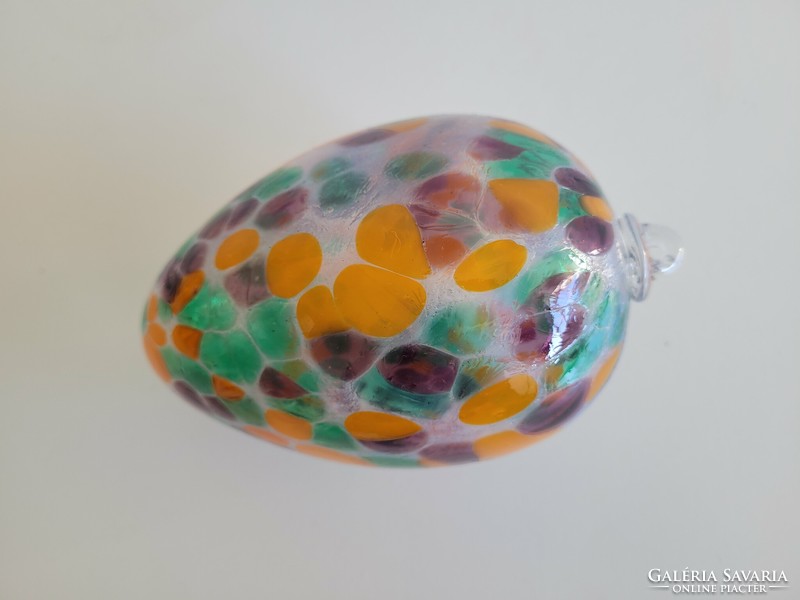 Régi függeszthető üvegtojás színes retro nagy tojás 16 cm