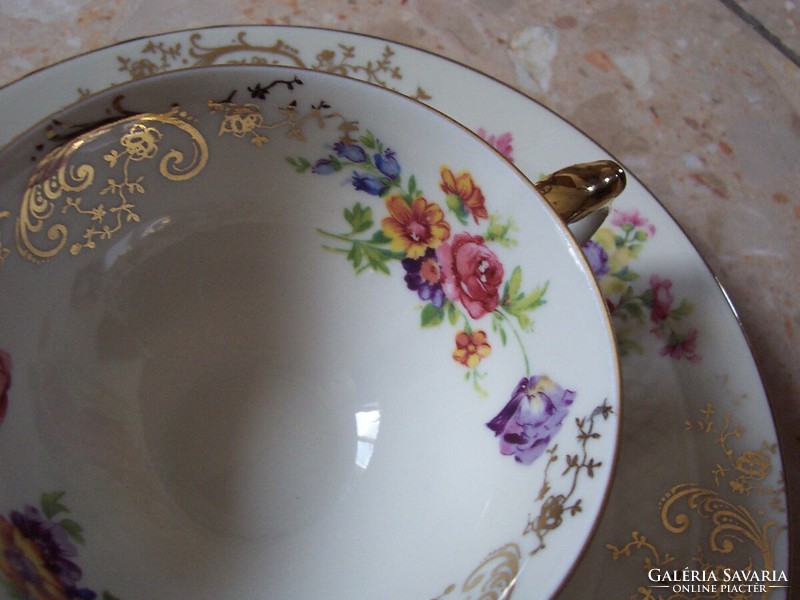 Floral breakfast plate and coffee cup
