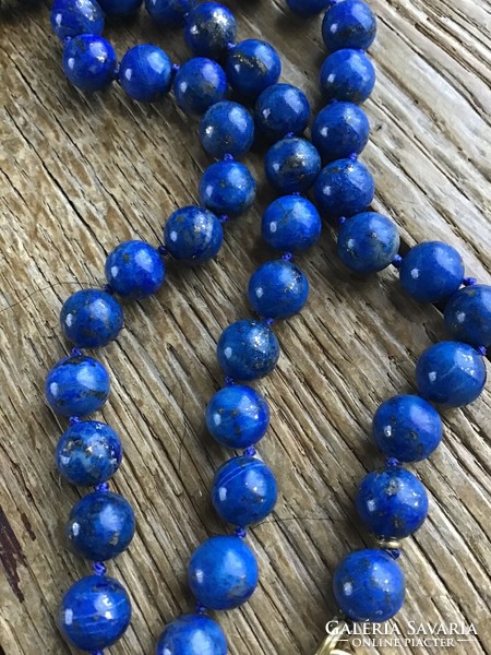 Lapis lazuli mineral pearl string