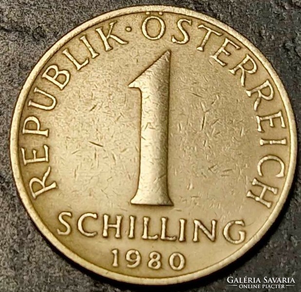 1 schilling, Ausztria, 1980.