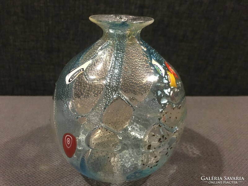 Murano artistic small vase! Flawless!! 12X9 cm!!