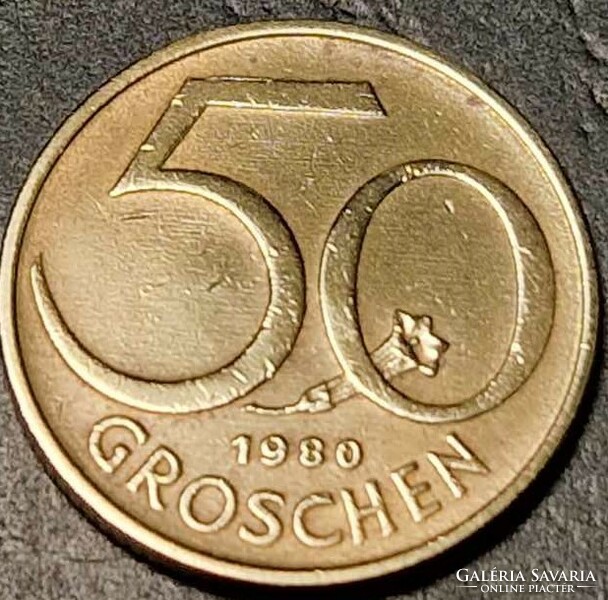 50 groschen, Ausztria, 1980.