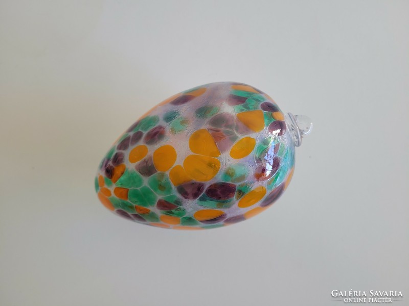 Old hanging glass egg colorful retro large egg 16 cm