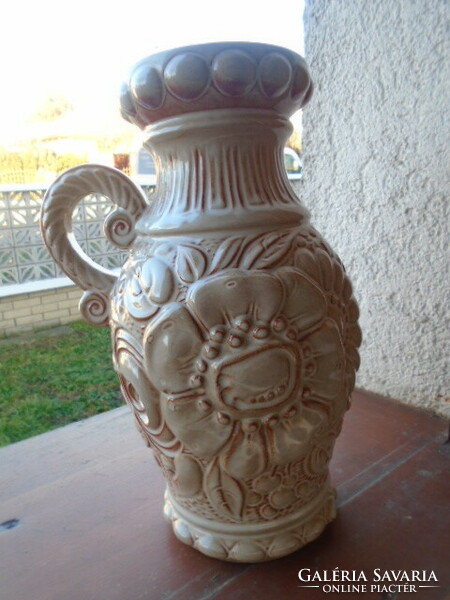 Antique large vase with handles in a wonderful color, approx. 3-4 liters, 29 cm