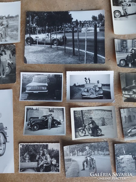 Old photos from about 1920, photos with a car-motorcycle theme. 26 pieces in one! - 558