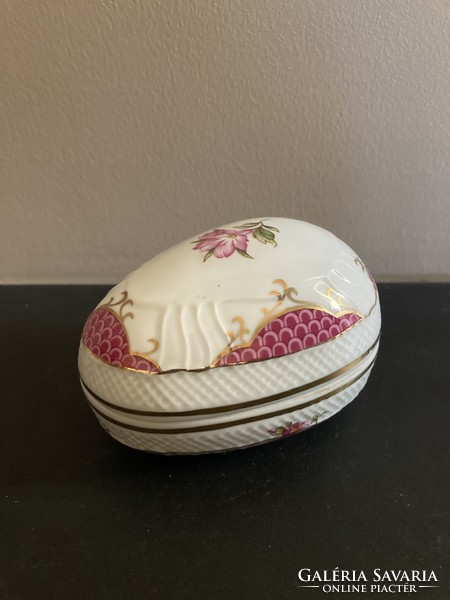 Hölóháza porcelain egg-shaped jewelry box, bonbonnier