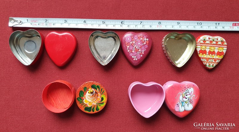 Heart-shaped heart-shaped metal box, wooden box, box, teddy bear, flower, tulip, mouse, jewelry holder