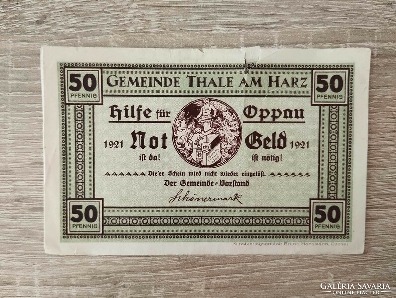 Notgeld, 50Pf, 1921, Hilfe für Oppau