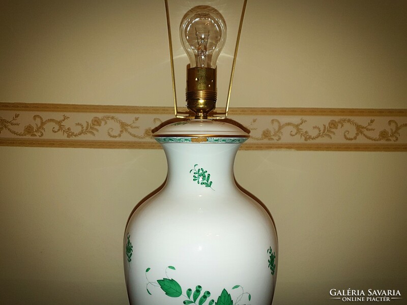 Hatalmas Herendi Apponyi zöld lámpa 70cm