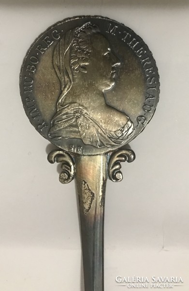 Austrian Maria Theresa thaler coin silver blade letter opener paper knife Vienna !!!